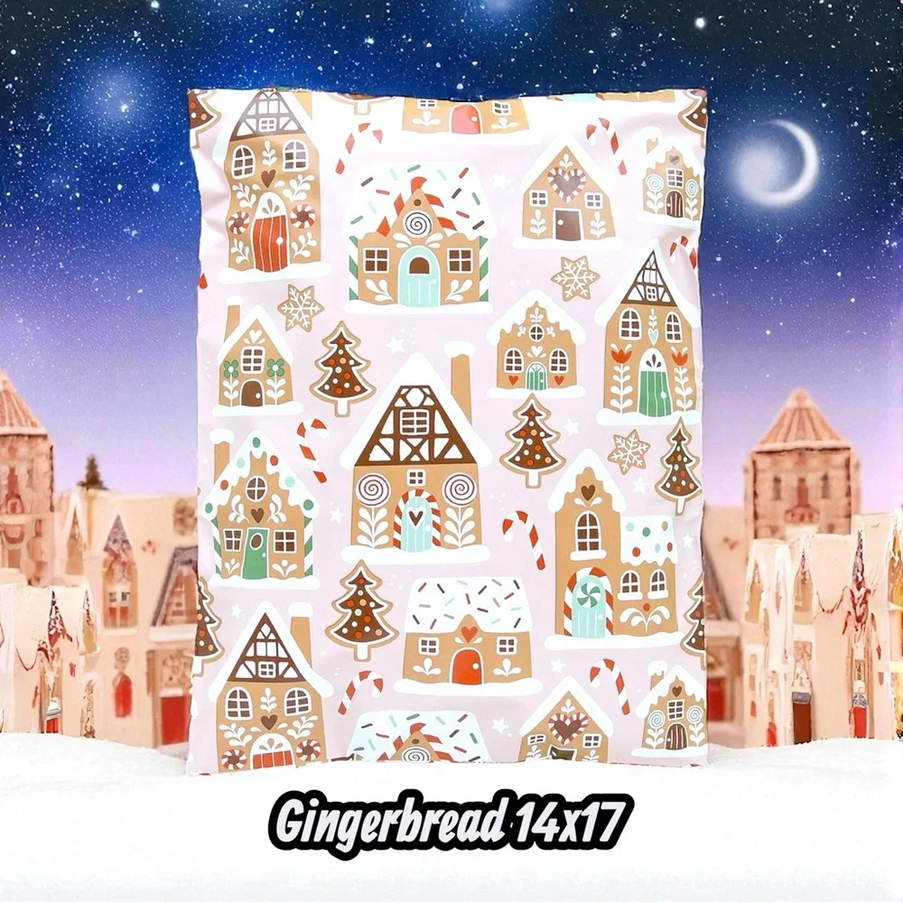 Gingerbread Village 14x17 Poly Mailers 25 Pack
